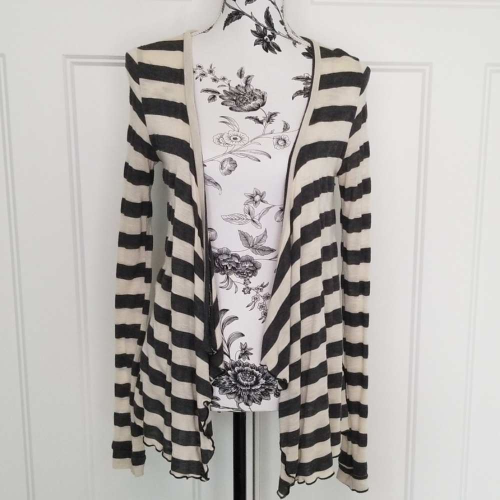 Stripe Cardigan w/Lace Back